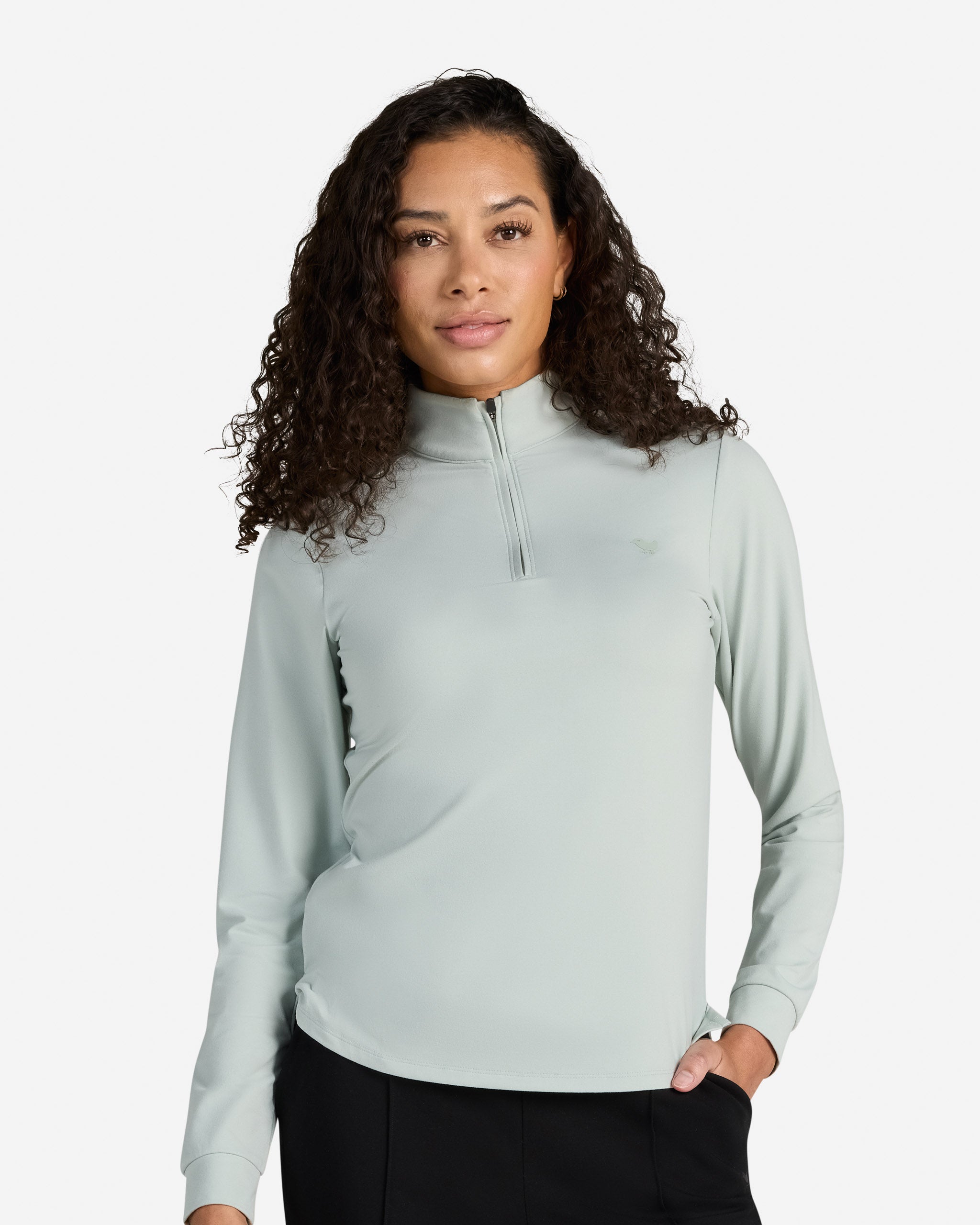 Women's Velocity QZ - Aqua Gray-Women's Quarterzip-Bad Birdie