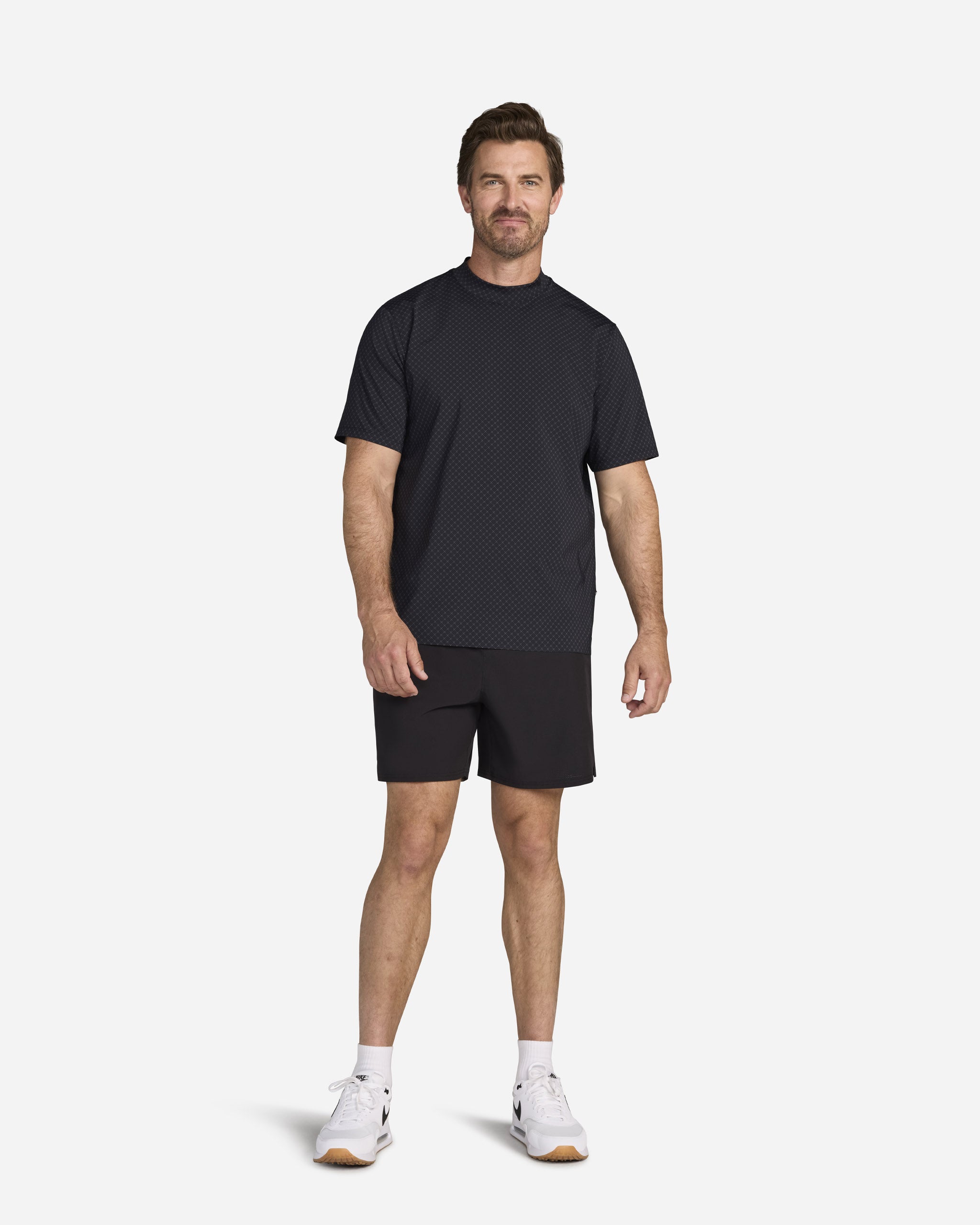 Vapor Cooling Mock Tee - Multiplier Black-Men's Polo-Bad Birdie