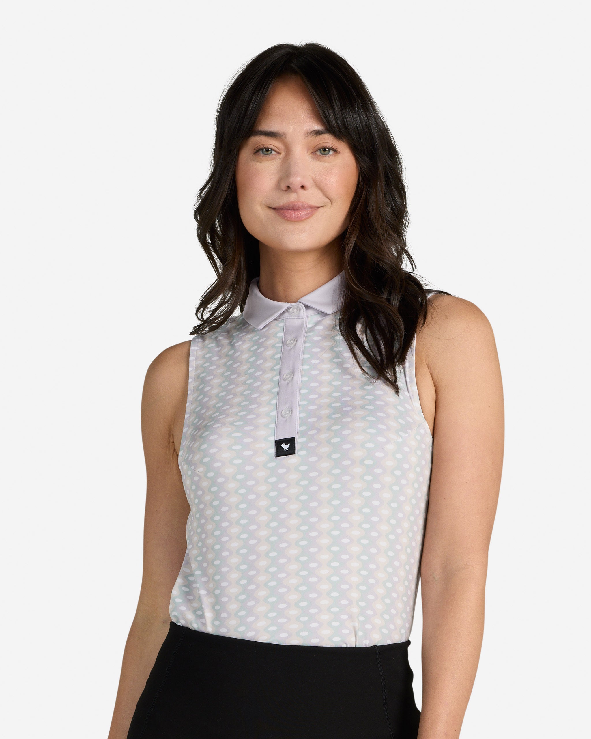 Warped Grooves - Thistle-Sleeveless Performance Polo-Bad Birdie