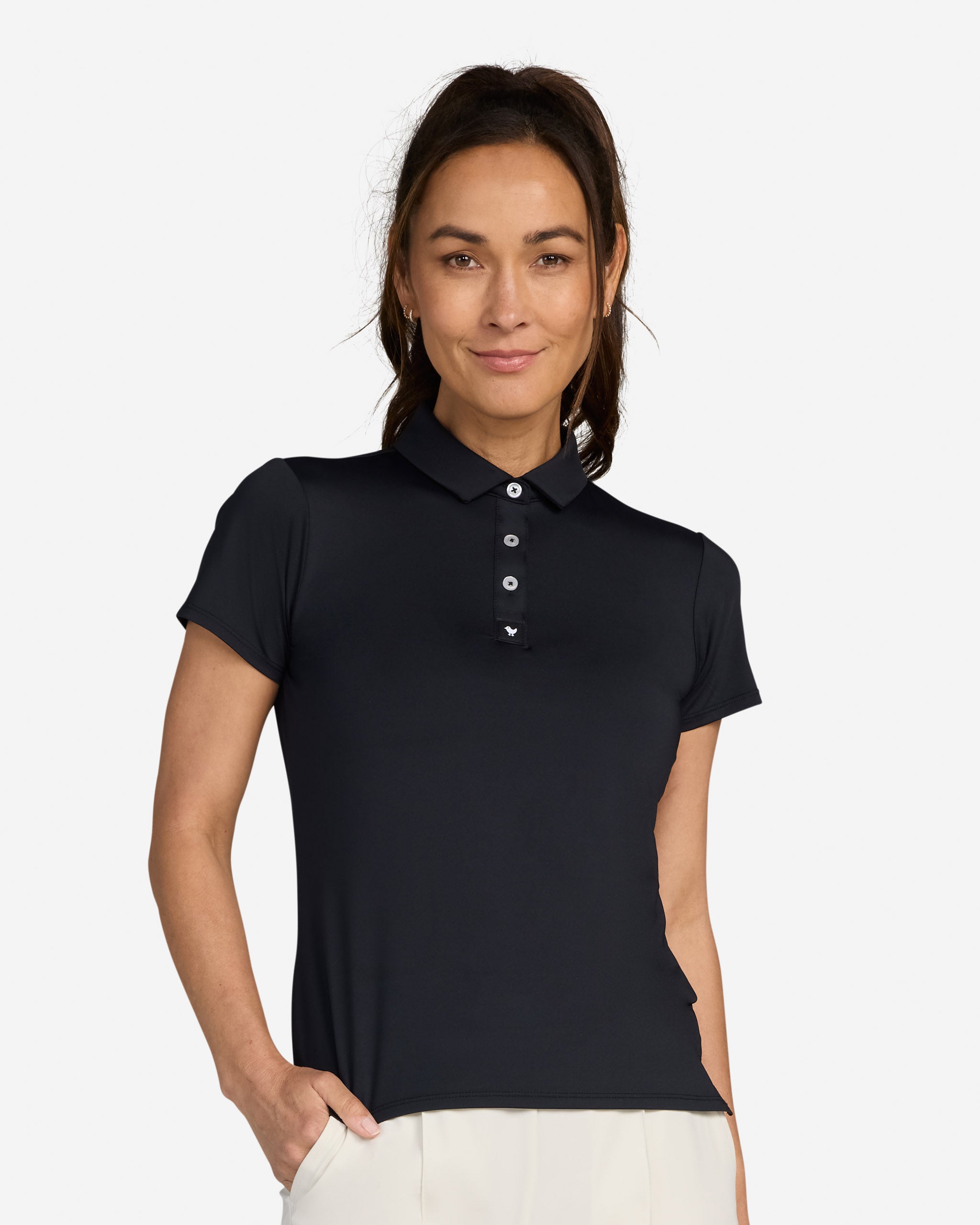 Black-Women's Polo-Bad Birdie