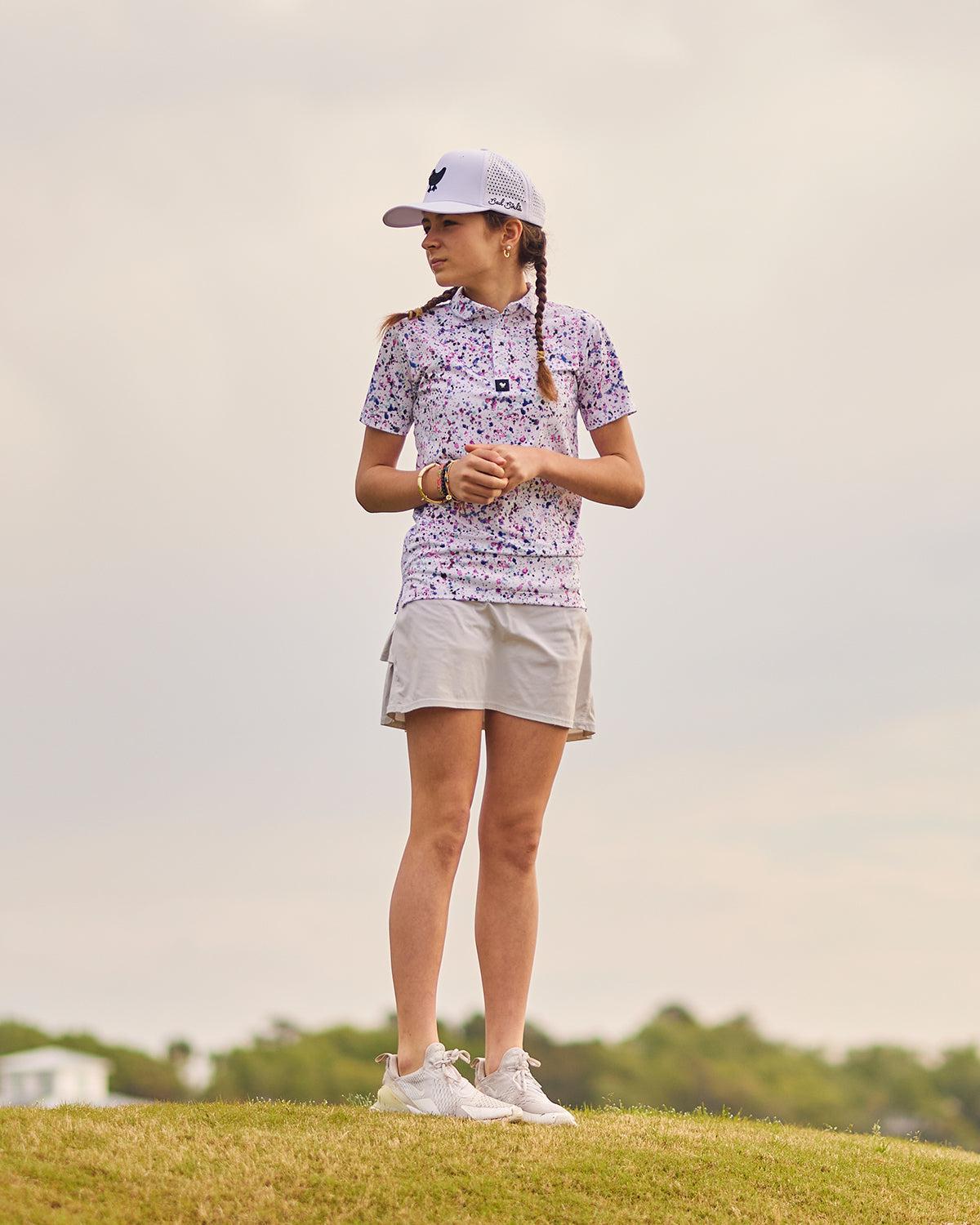 Paint Splatter 3 Youth-Performance Golf Polo-Bad Birdie