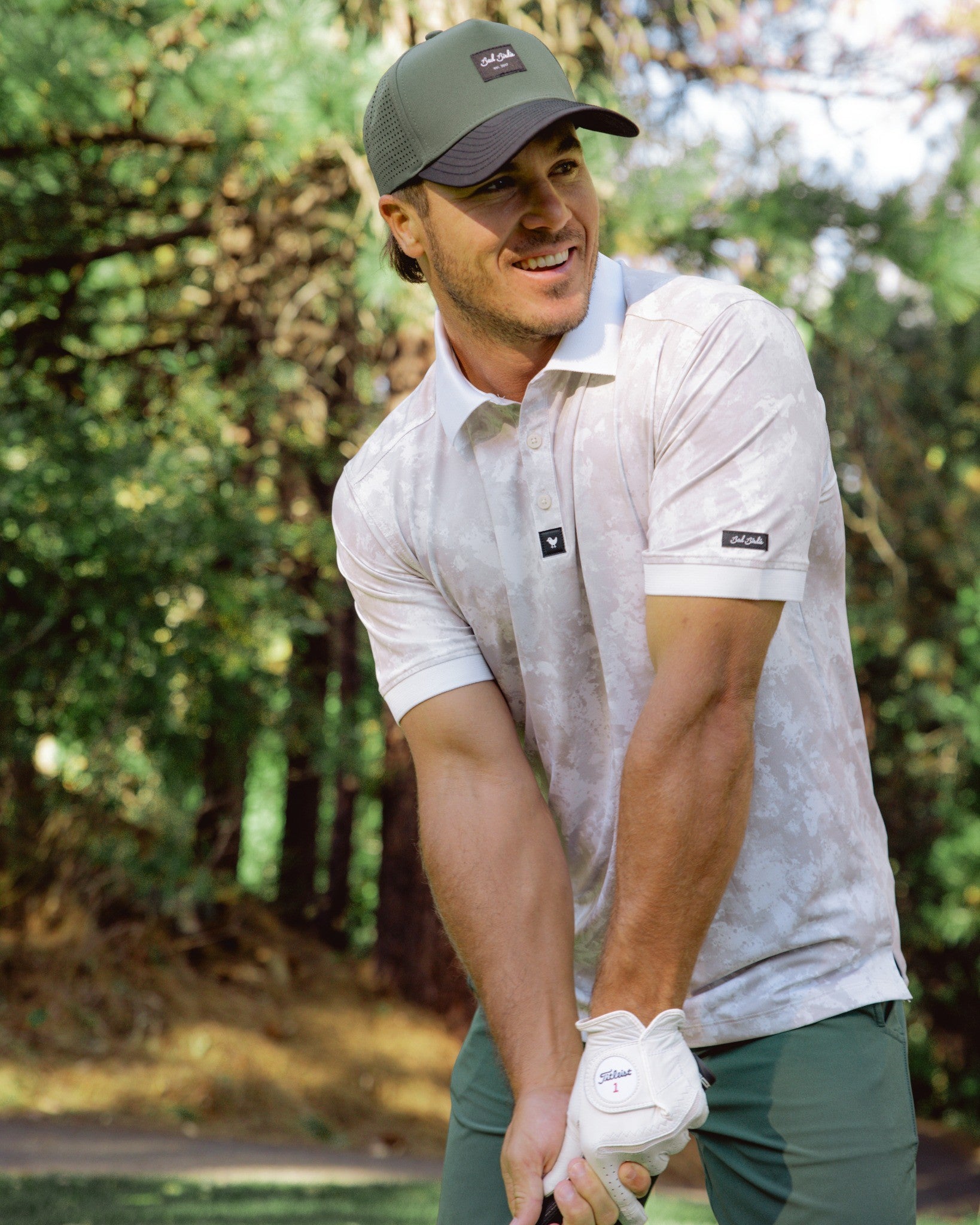 Ridge Polo - White Camo-Men's Polo-Bad Birdie-with-Micah-Morris