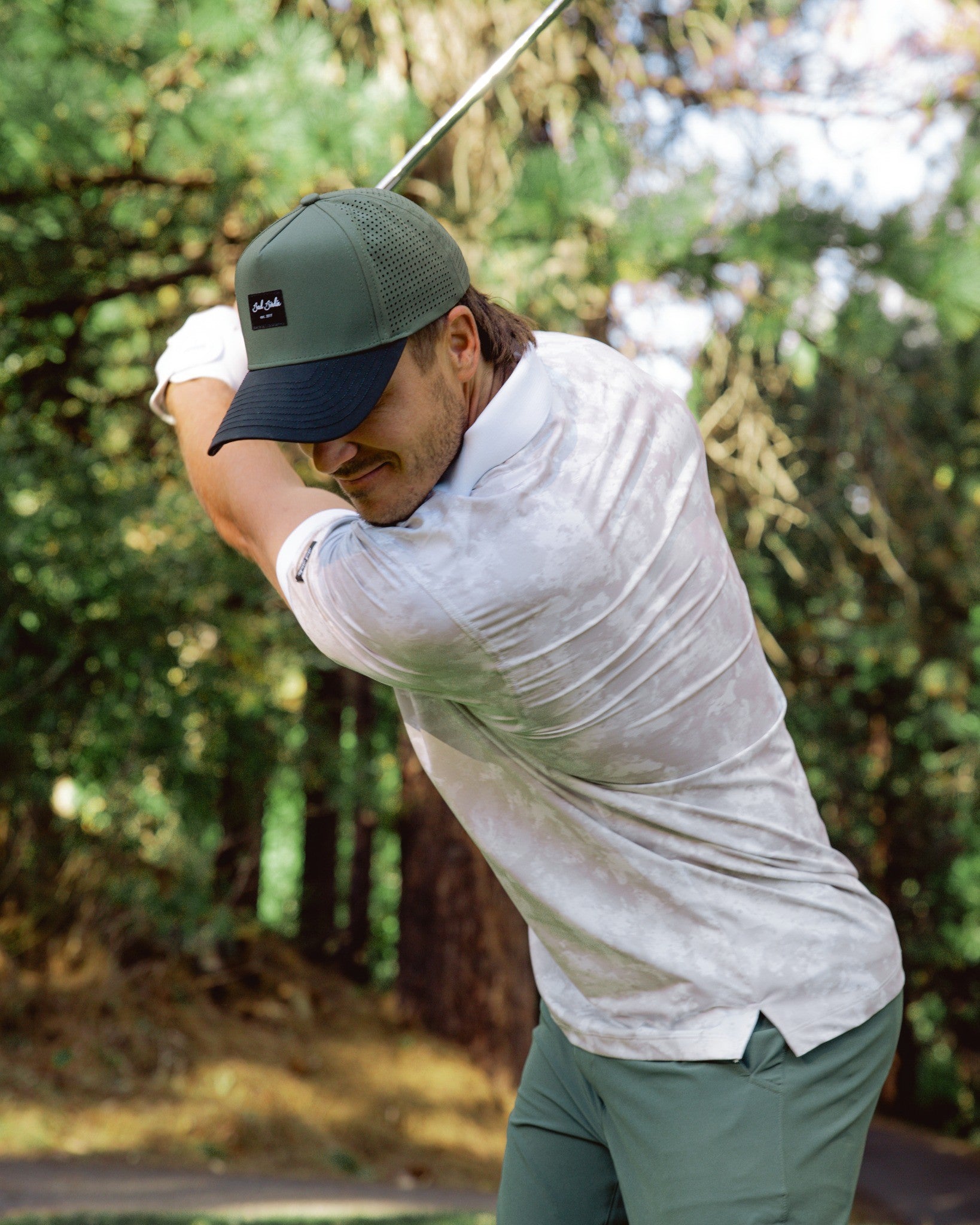 Ridge Polo - White Camo-Men's Polo-Bad Birdie-with-Micah-Morris