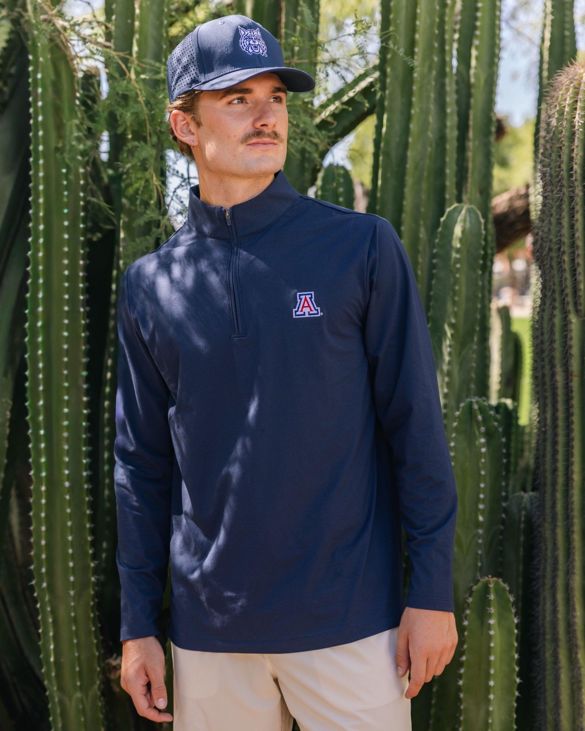 University of Arizona - Quarterzip - Dark Navy-Men's Quarterzip-Bad Birdie
